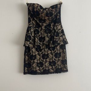 Black floral lace dress